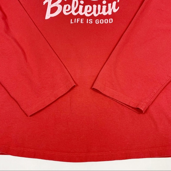 Life Is Good Red Santa Classic Fit Long Sleeve Crusher Tee Women’s XXXL - Picture 5 of 10